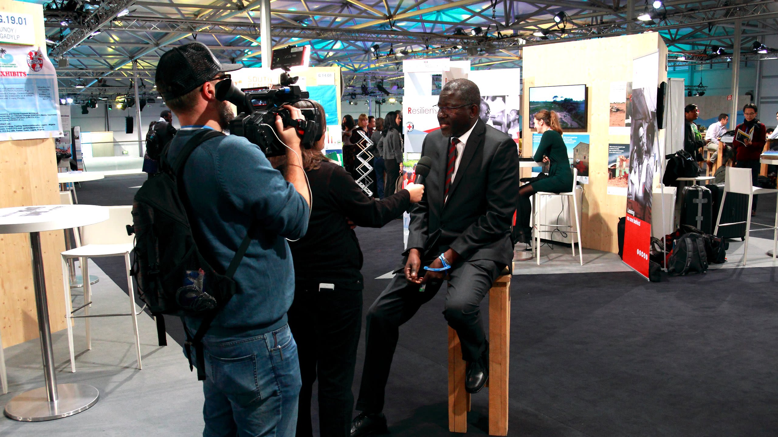 IFRC Secretary General Elhadj As Sy speaks to UN TV, COP 23, Bonn, November 2017.