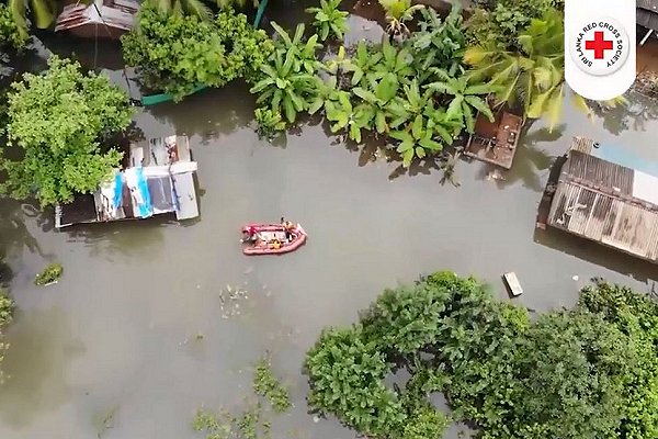 Sri Lanka Red Cross drone assesses monsoon disaster from the air