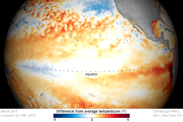 Probability of El Niño this year at least 50%