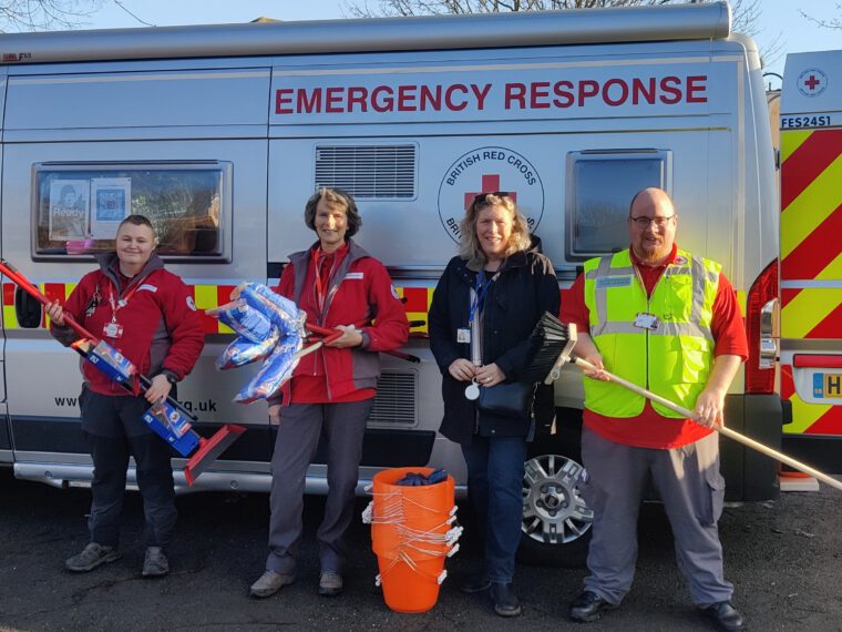 British Red Cross volunteers help with mopping up after eighth named storm in three months