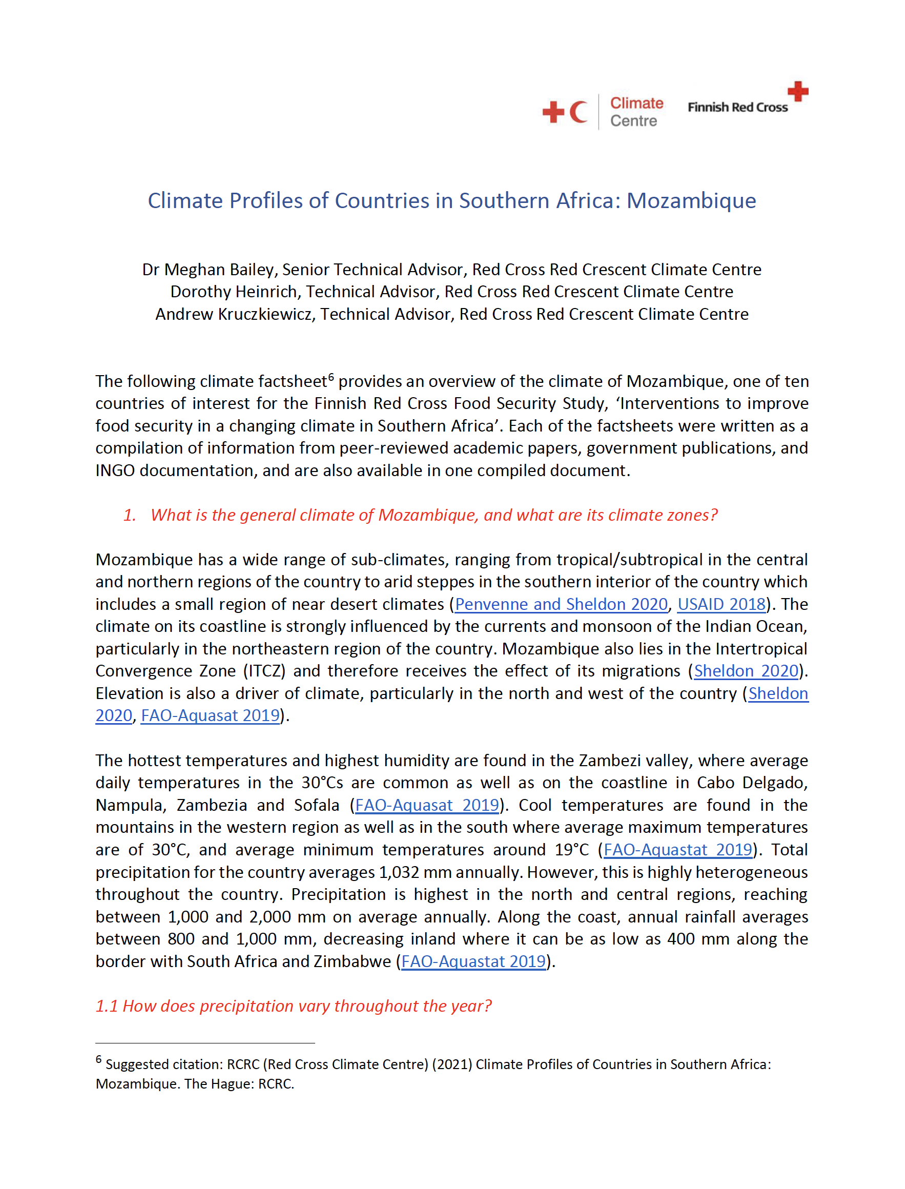 Climate Factsheet Mozambique