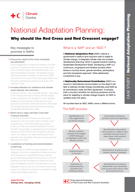 National Adaptation Planning: Why should the Red Cross and Red Crescent engage?