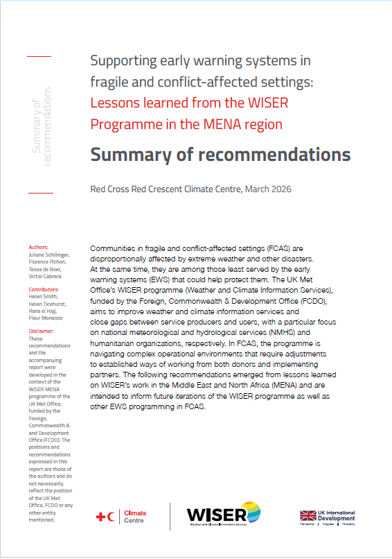 Supporting early warning systems in fragile and conflict-affected settings (recommendations)